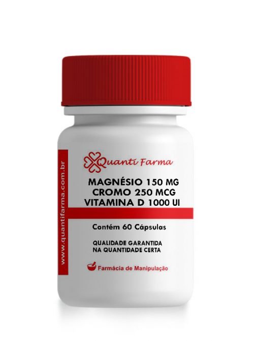 MAGNÉSIO 150 MG + CROMO 250 MCG + VIT. D3 1000UI - 60 CÁPSULAS